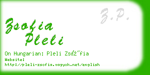 zsofia pleli business card